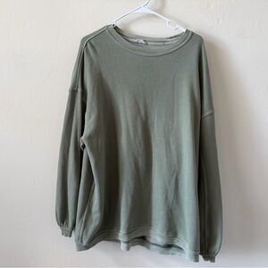 Aerie oversized Green Crewneck sweater women’s size medium, cotton